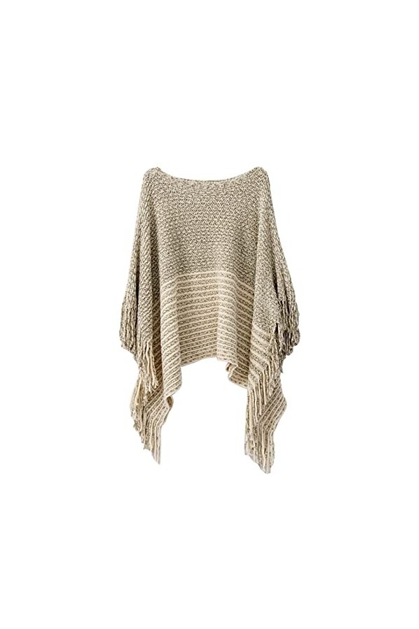 Foulard pour femme - Poncho avec pompons - Écharpe tricotée - Frange - Pashminas - Pull - Cape - Cadeaux pour femmes - Pull -