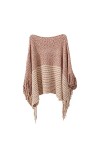 Foulard pour femme - Poncho avec pompons - Écharpe tricotée - Frange - Pashminas - Pull - Cape - Cadeaux pour femmes - Pull -