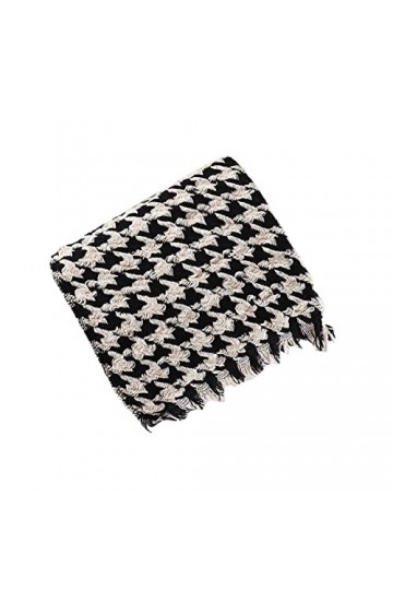 hhsbeauty Poignet Cuisine Blanc Hiver Treillis Faux Plush Feel Pashmina Châles Wraps Dames Écharpe Légère Écharpes Chaudes Fe