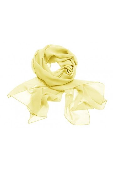Dresstells, Femme pashmina châle écharpe étole en mousseline polyester printemps/été,Jaune,190cm×70cm