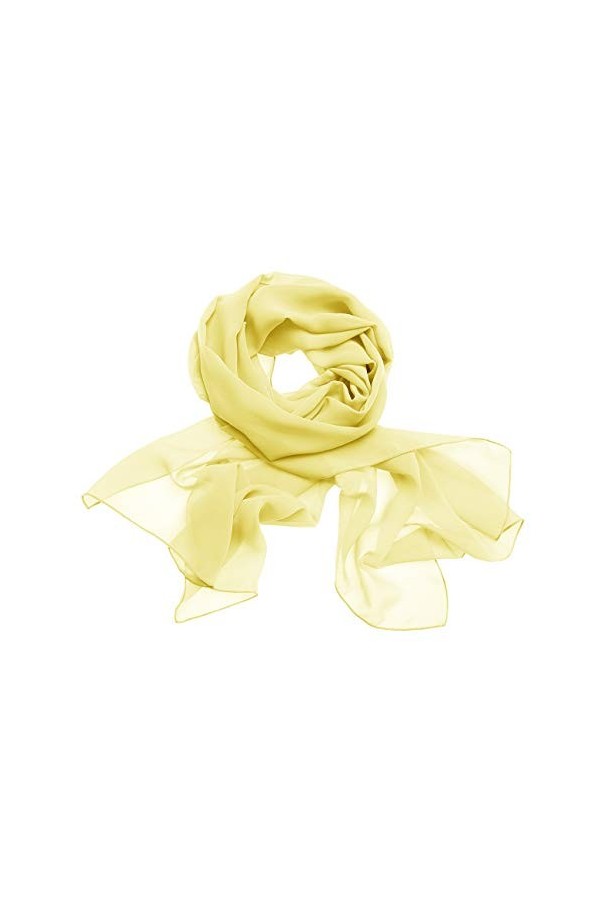 Dresstells, Femme pashmina châle écharpe étole en mousseline polyester printemps/été,Jaune,190cm×70cm