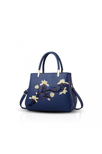 NICOLE & DORIS Sac a Main Femme Elegant Sacs Portés Main Brodé Sac à Main Porté Épaule PU Cuir Sac Bandouliere Chic Sac Poche