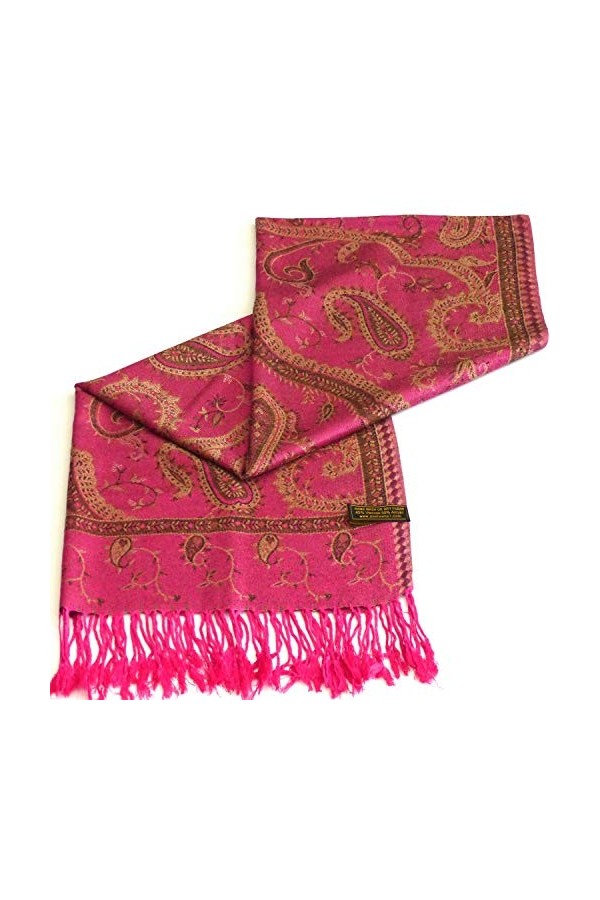 CJ Apparel Rose Kyelong Design 2 Ply Châle réversible écharpe étole Wrap Étole Pashmina