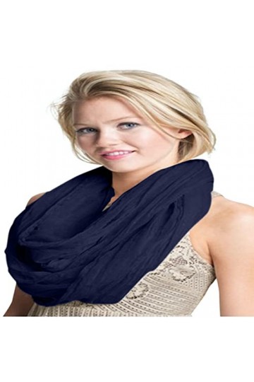 CJ Apparel Écharpe Mobius Infinity Châle Pashmina, Bleu Marine, Taille Unique Femme