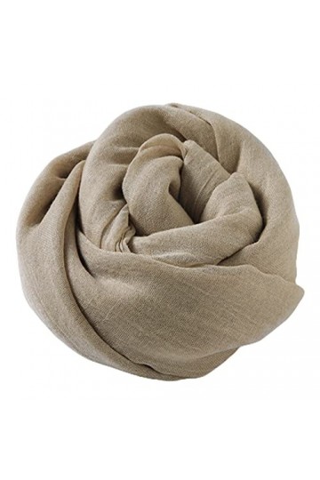 YOBOKO Mode Femme Longue Écharpe Lin-Coton Couleur Pure Grandes Écharpes Douces Châle Grande Taille Beau Châle Wrap pour Exté