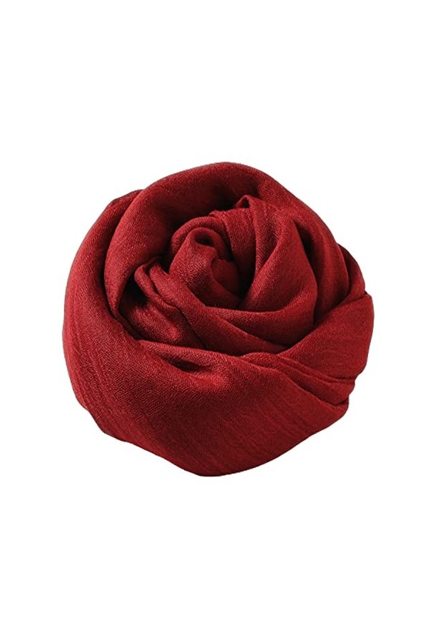 YOBOKO Mode Femme Longue Écharpe Lin-Coton Couleur Pure Grandes Écharpes Douces Châle Grande Taille Beau Châle Wrap pour Exté