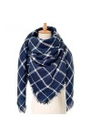 Écharpe dhiver pour Femme à Carreaux surdimensionnés,Triangle surdimensionné,écharpe dautomne,Foulard carré avec Pompons,Ca