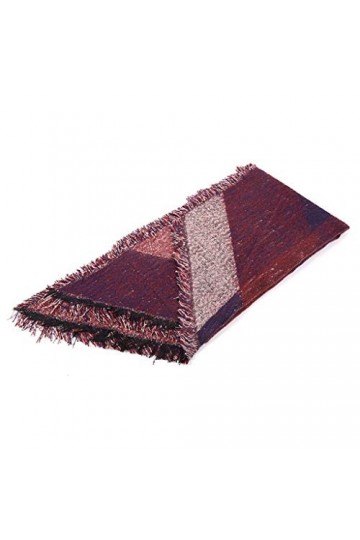Frotox écharpe pashmina surdimensionnée Couleurs contrastées Chaud Poncho enveloppant, rouge vin, 200*65cm