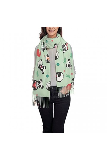 Écharpe de panda mignonne de dessin animé, écharpes douces chaudes pour hommes et femmes, châle Pashmina enveloppant un long 