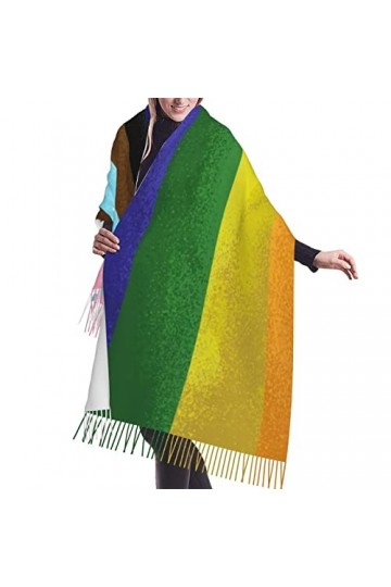 Vintage Lgbt Drapeau Arc-en-Ciel Châles Écharpes Douces Chaudes Pour Hommes Et Femmes, Châle Pashmina Enveloppe Un Châle Chau