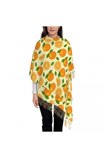 Écharpe de fruits orange homme femme écharpes douces chaudes, châle Pashmina enveloppe un long châle chaud enveloppe des écha