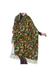 Caractéristiques mexicaines Tacos Pyramid Big Sombrero Cactus Châles Homme Femme Chaud Softscarfs, Pashmina Châle Wraps Long 