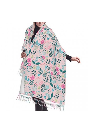 Châles à fleurs colorées pour hommes et femmes, écharpes douces chaudes, châle Pashmina enveloppant un long châle chaud envel