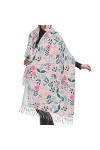 Châles à fleurs colorées pour hommes et femmes, écharpes douces chaudes, châle Pashmina enveloppant un long châle chaud envel