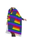 Écharpe à drapeau fendu des États-Unis et de lEspagne pour homme et femme, écharpes douces et chaudes, châle Pashmina envelo