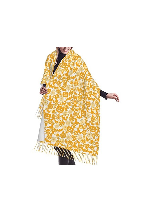 Chauves-souris, lunes, crânes et arbres écharpe hommes femmes écharpes douces chaudes, châle Pashmina enveloppes long châle c