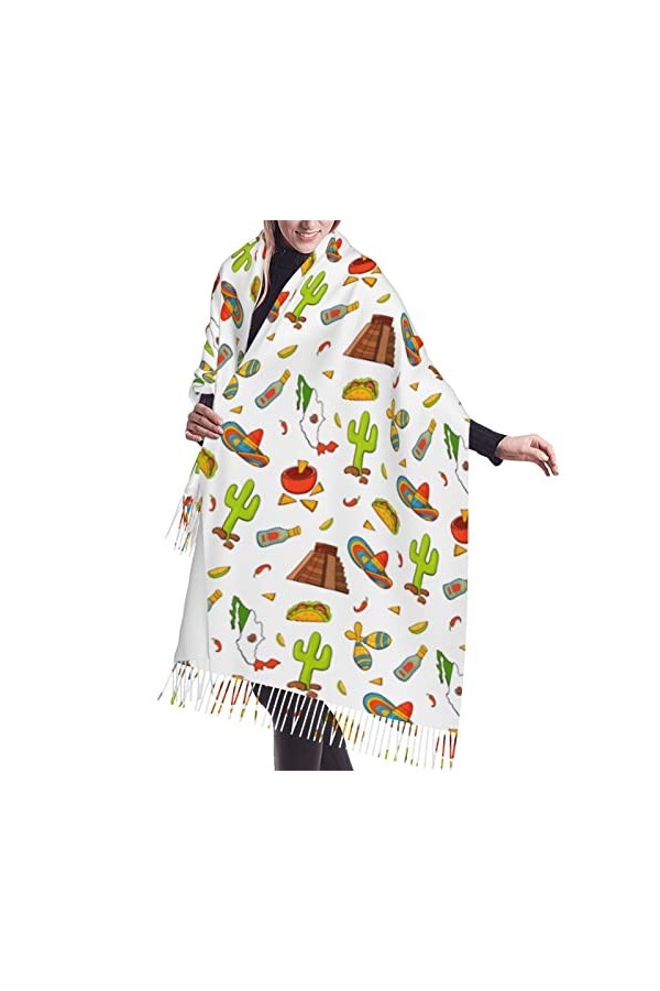 Chauves-souris, lunes, crânes et arbres écharpe hommes femmes écharpes douces chaudes, châle Pashmina enveloppes long châle c