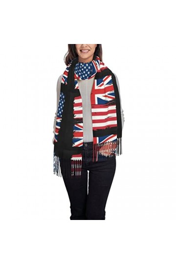 GQWJKSZ États-Unis Royaume-Uni Châles Hommes Femmes Écharpes Douces Chaudes, Châle Pashmina Enveloppes Longues Châles Chauds 