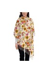 Tournesol Floral Motif Automne Floral Tournesols, Champignons, Oiseaux Automne Châles Mans Femmes Chaud Softscarfs, Pashmina 
