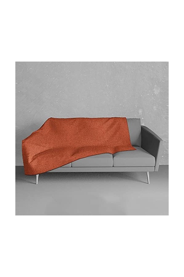 LARA MORADA Grand Foulard couvre-tout en tissu Loneta Art Imperial Made in Italy couleur unie marron, lit simple 