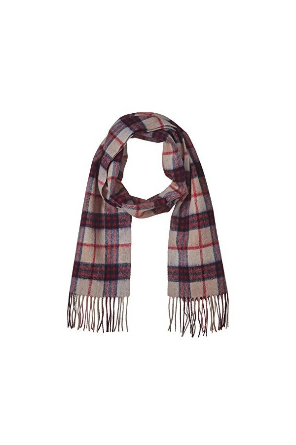 Jeff & Aimy Couverture chaude 100 % laine à carreaux, écharpe dhiver en cachemire, châle pashmina pour femme, camel-bleu mar