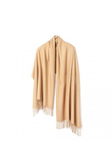 tonten Femmes Châles Soyeux Wrap Cape Pull Poncho, Hiver Extra Large 200 X 60 CM Doux Épais Solide Pashmina Écharpe chameau