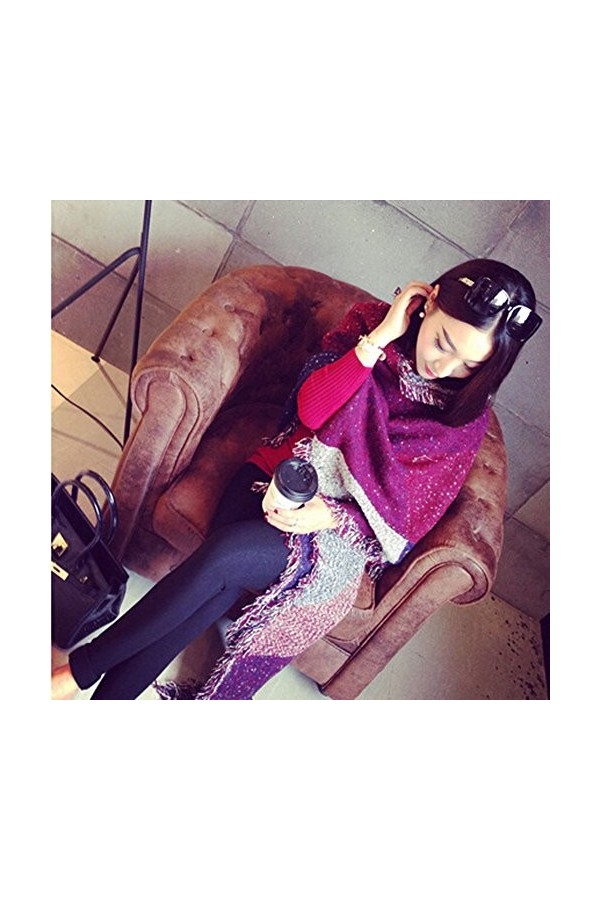 Hiver femmes épais chaud laine Pashmina cachemire étole foulards écharpe châle enveloppes