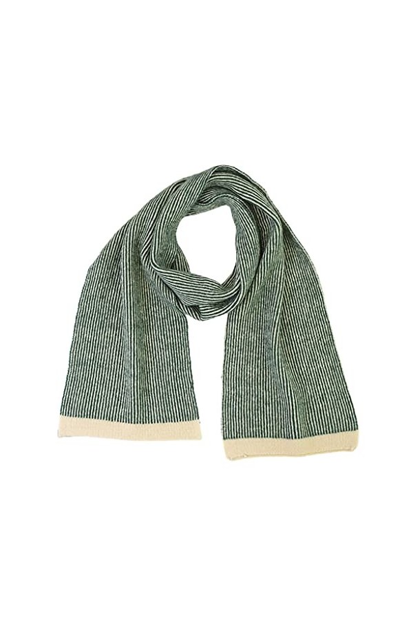 Frotox Écharpe tricotée pour femme, cache-cou, écharpe rayée, légère et décontractée, châles et châles pashmina, kaki, 165*25