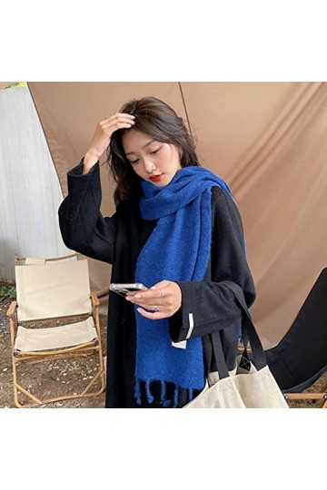 WaTudouYe Écharpe de couleur unie Imitation cachemire écharpe châle longue écharpe avec glands Pashmina châles et enveloppes 