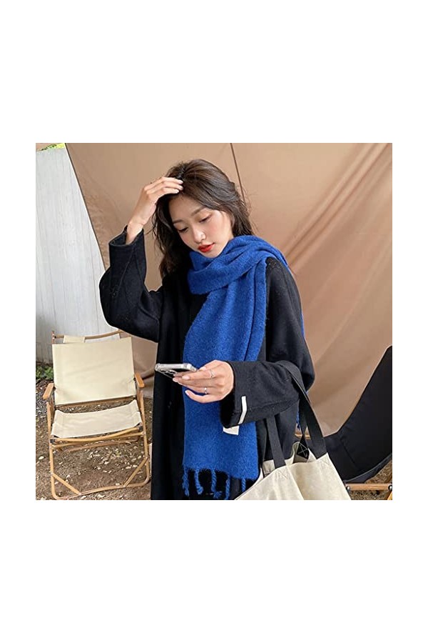 WaTudouYe Écharpe de couleur unie Imitation cachemire écharpe châle longue écharpe avec glands Pashmina châles et enveloppes 