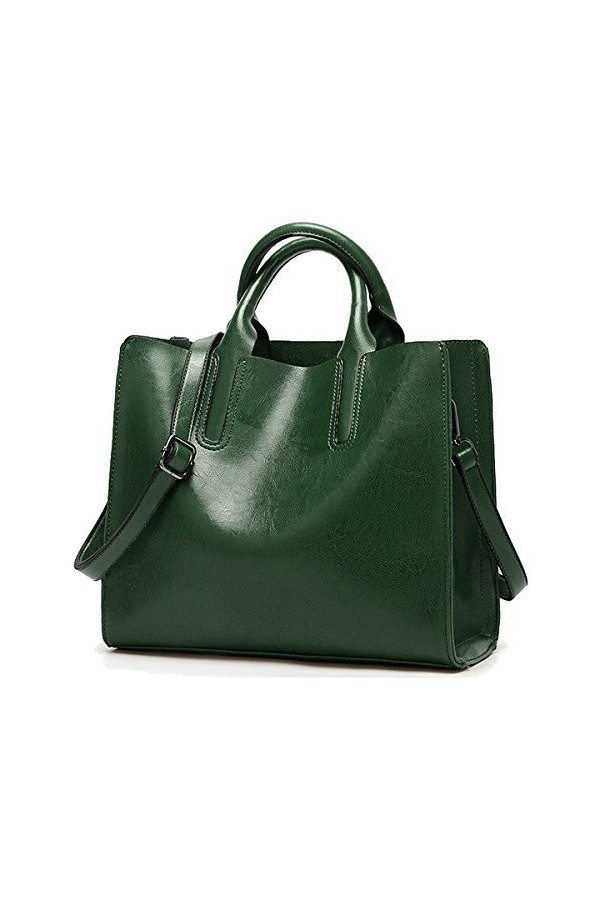 Coolives Tote Sac Cabas avec Bandoulière pour Femme en Cuir PU Sacs à Main portés Main Carré Noir