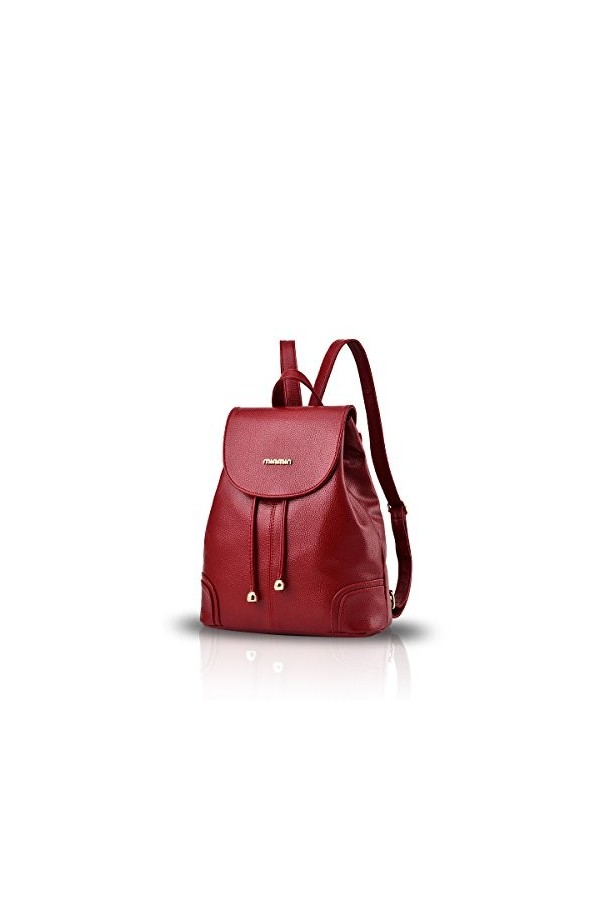 Nicole&Doris épaule New School Girl Voyage sac à dos Daypack Sac en cuir PU Fashion Loisirs rouge