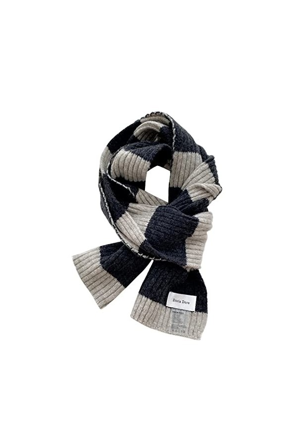 KieTeiiK Écharpe, écharpe rayée longue en tricot pour femme, cache-cou, écharpe légère et décontractée, châles et châles pash