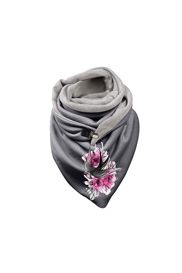 Générique Poignet Cuir Marron Écharpe dhiver Chaude boutonnée en Coton à imprimé pour Femmes Manga Cher