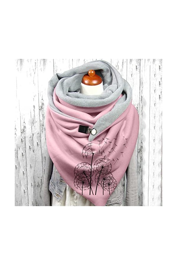 Impression décharpe multi-usages mode châle écharpe femme rétro écharpe femme Faux Polaire Chaud Translucide