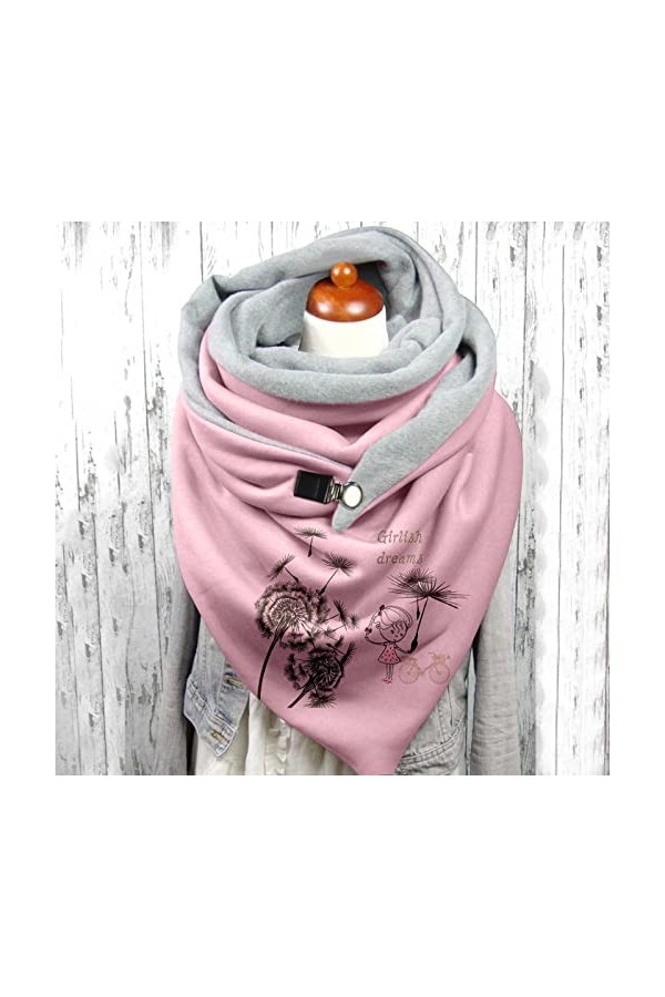 Impression décharpe multi-usages mode châle écharpe femme rétro écharpe femme Faux Polaire Chaud Translucide