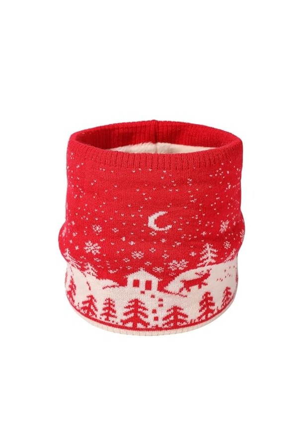 Echarpes Femme Hiver Tube Écharpe Chaud Cercle Cache-Cou Tour De Cou Cache-Col Tricoté Doublure Polaire Doublée En Ronde Élas