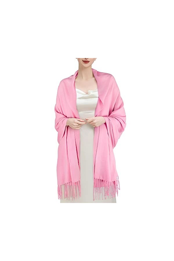 ECOMBOS Écharpes pour femme – Châles et châles pashmina pour robes de soirée, mariage, hiver, étoles chaudes pour femme, Roug