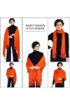 ALLEN & MATE Écharpe châle pashmina douce fabriquée à la main pour femme dans des couleurs unies orange , Orange, taille uni
