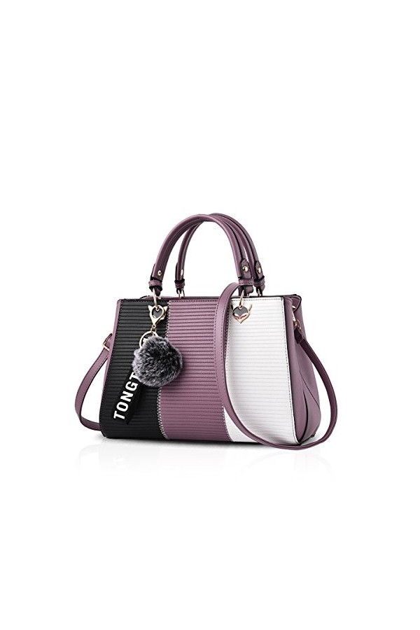 Nicole&Doris Sac à Main Femme Mode Sac a Bandoulière Sac Porté Main Epaule en PU Cuir Sac a Main Multicolore Sac Pochette ave