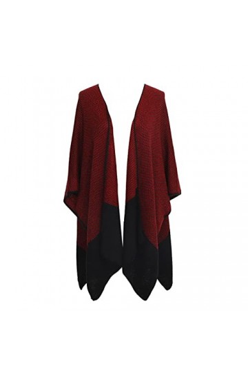 Foulard pour femme noir maxi femmes faux épissure poncho écharpe écharpe franges Wraps Pashminas pull cape cadeaux pour femme