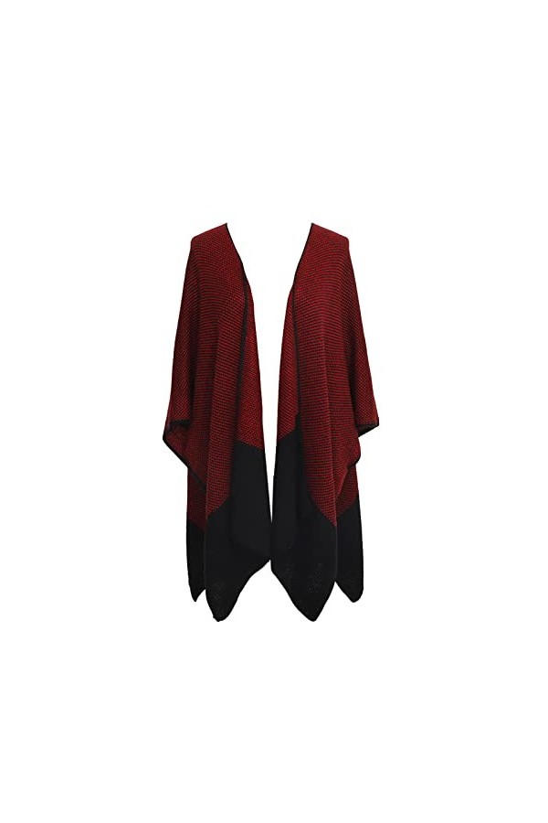 Foulard pour femme noir maxi femmes faux épissure poncho écharpe écharpe franges Wraps Pashminas pull cape cadeaux pour femme