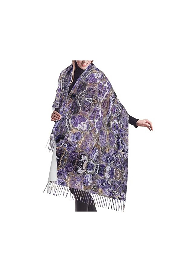 OGNOT Écharpe chaude à franges en cachemire pour homme et femme Motif Merry Christmas Day Automne, Tableau Tour Paris, taille