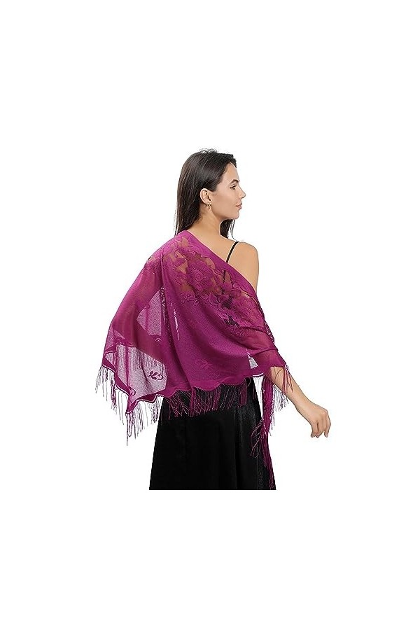 DNLKWGO Châle en dentelle et écharpes pour robe de soirée, écharpe de mariage, châle tendance pashmina pour femmes et filles,