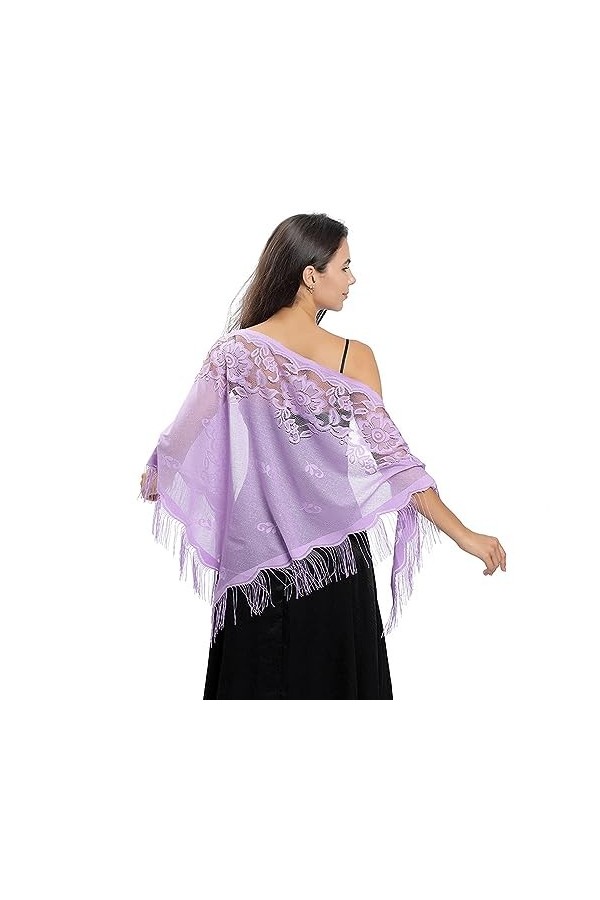 DNLKWGO Châle en dentelle et écharpes pour robe de soirée, écharpe de mariage, châle tendance pashmina pour femmes et filles,