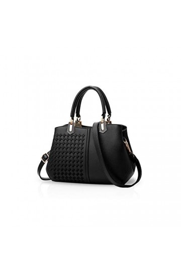 Nicole & Doris Femmes Sacs à Main Sac dépaule Sac Messenger Sac bandoulière Cuir PU Souple Noir A