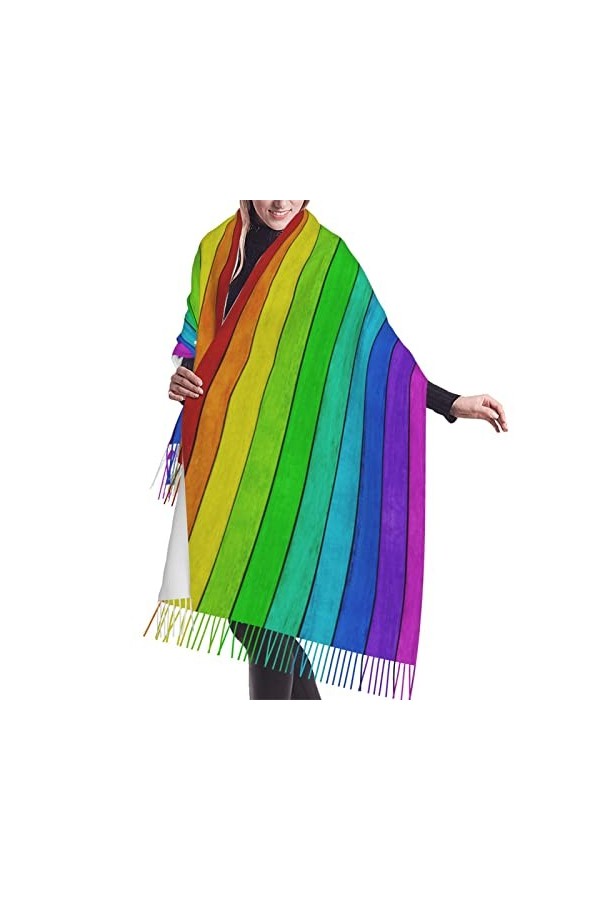 Grande écharpe en pashmina en forme dautruche - Toucher cachemire - Doux et chaud - Cadeau pour homme et femme, Vélos Vélo C