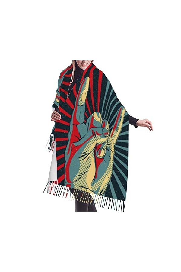 Grande écharpe en forme de dragon chinois - Toucher cachemire - Pashmina - Doux et chaud - Cadeau pour homme et femme, Chihua