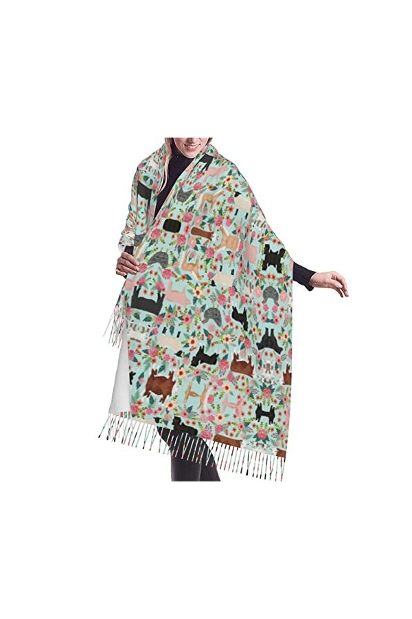 Grande écharpe en forme de dragon chinois - Toucher cachemire - Pashmina - Doux et chaud - Cadeau pour homme et femme, Chihua