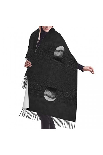 Grande écharpe de baseball Pashmina toucher cachemire doux et chaud - Cadeau pour homme et femme, baseball, taille unique